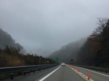 雨や霧の中、中国道→尾道松江道→国道9号で鳥取市へ