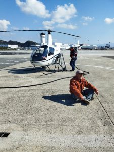 鹿児島空港から松山空港に着陸して給油中にチョット休憩