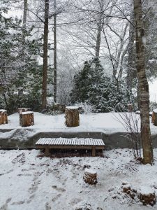 食べ終わったころにはすっかり雪の中